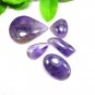 Natural Purple Color Amethyst 5 piece Lot set cabochon Polished Purple Amethyst