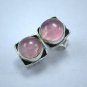 Pink Color gemstone earrings, genuine natural rose quartz 925silver stud Earring