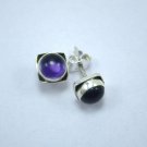 Handmade New Genuine purple amethyst gemstone 925 sterling silver Earrings