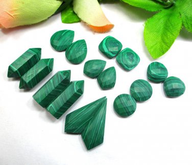 8 Earrings Pair Green Color Multi Shape Malachite Gemstone For Earrings