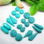 10 Pair Earrings Making Blue Color Turquoise Gemstone Lot, Multi Shape