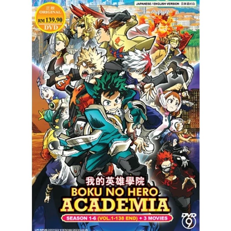 DVD Anime Boku No My Hero Academia Season 1-6 Vol. 1-138 + Movies