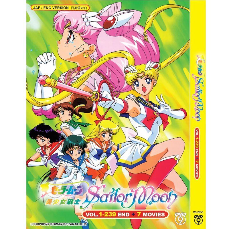 DVD Anime Sailor Moon Complete Season 1-6 vol.1-239 End + 7 Movies