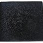 Genuine Real Stingray Skin Leather 1 Eye Man Bifold Black Wallet Exsooti