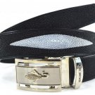 Genuine Real Stingray Skin Leather Men's Black Belt 35-48"