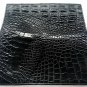 Genuine Real Bone Crocodile Alligator Skin Leather Checkbook Long Black Wallet