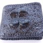 Genuine Real Horn back Crocodile Alligator Skin Leather Man Bifold Black Wallet Woven