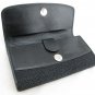Genuine Real 1 Eye Stingray Skin Leather Trifold Clutch Black Wallet