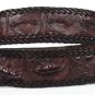 Genuine Real Backbone Crocodile Alligator Skin Leather Men's Dark Brown Belt Woven 35-48"