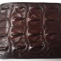 Genuine Real Back Bone Crocodile Alligator Skin Leather Man Bifold Dark Brown Wallet Exsootti