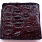 Genuine Real Horn back Crocodile Alligator Skin Leather Man Bifold Dark Brown Wallet Woven