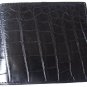 Genuine Real Belly Crocodile Alligator Skin Crocodile Man Bifold Black Wallet Exsootti