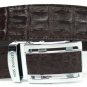 Genuine Real Double Backbone Crocodile Alligator Skin Leather Men's Dark Brown Belt 35-48"