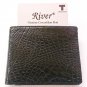 Genuine Real Belly Legs Crocodile Alligator Skin Leather Man Bifold Black Wallet River