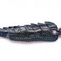 Genuine Real Belly Crocodile Alligator Skin Leather Checkbook Long Black Wallet