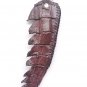 Genuine Real Bone Crocodile Alligator Skin Leather Checkbook Long Dark Brown Wallet