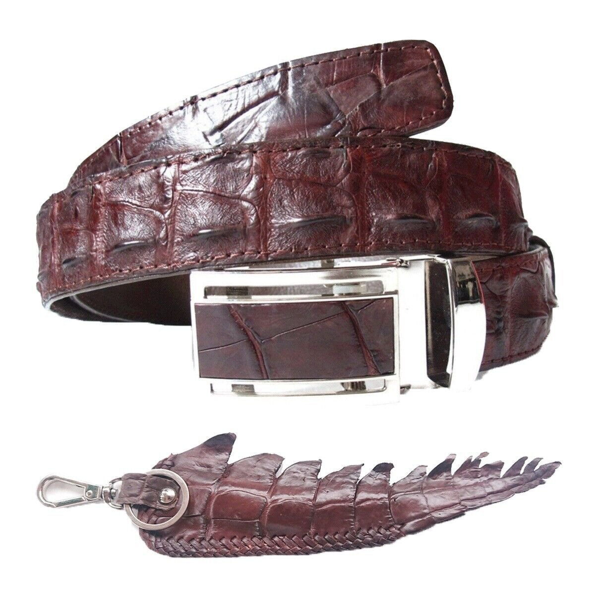 Genuine Real Backbone Crocodile Alligator Skin Leather Men's Dark Brown Belt 35-48"