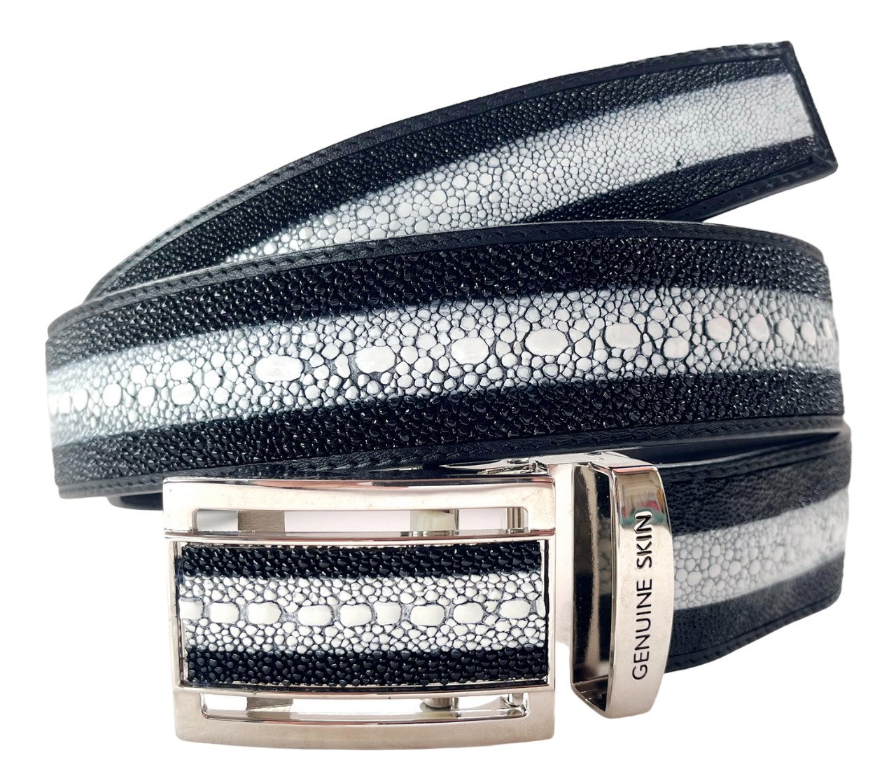Genuine Real Skin Stingray Leather Men's Black Belt 35-48"