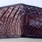 Genuine Real Belly Legs Crocodile Alligator Skin Leather Man Bifold Dark Brown Wallet Woven