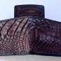 Genuine Real Belly Legs Crocodile Alligator Skin Leather Man Bifold Dark Brown Wallet Woven