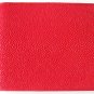 Genuine Real Stingray Skin Leather 1 Eye Man Bifold Red Wallet Exsooti