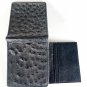 Genuine Real Ostrich Skin Leather Man Bifold Black Wallet