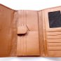 Genuine Real Ostrich Skin Leather Trifold Clutch Long Golden Tan Wallet