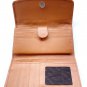 Genuine Real Ostrich Skin Leather Trifold Clutch Long Golden Tan Wallet