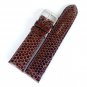24 mm Genuine Real Sea Snake Skin Leather Dark Brown Watch Strap Band