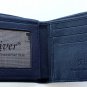 Genuine Real Head Crocodile Alligator Skin Leather Man Bifold Navy Blue Wallet River