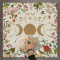 Lunar Phase Floral Altar Cloth  Tarot Reading Mat & Astrology-Themed Event Tablecloth