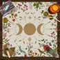 Lunar Phase Floral Altar Cloth  Tarot Reading Mat & Astrology-Themed Event Tablecloth