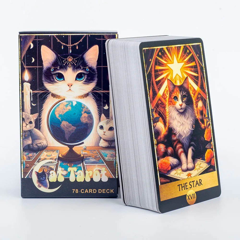 Cat Tarot 78 Card Deck  English Version  Board Game & Christmas Gift  Divination Tools