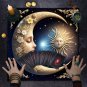 Floral Tarot Tablecloth Sun and Moon Altar Cloth