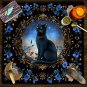 Esoteric Black Cat Tarot Tablecloth Star Moon Waterproof Dining Table Decor