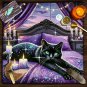 Esoteric Black Cat Tarot Tablecloth Star Moon Waterproof Dining Table Decor