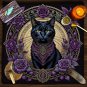 Esoteric Black Cat Tarot Tablecloth Star Moon Waterproof Dining Table Decor