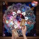 Mandala Moon Tarot Card Tablecloth – Mystic Moon Sky Divination Cloth & Oracle Card