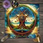 Mandala Moon Tarot Card Tablecloth &acirc;�� Mystic Moon Sky Divination Cloth & Oracle Card
