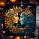 Mystical Sun & Moon Phoenix Tarot Tablecloth – Ice and Fire Phoenix Altar Cloth