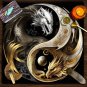 Mystical Sun & Moon Phoenix Tarot Tablecloth &acirc;�� Ice and Fire Phoenix Altar Cloth
