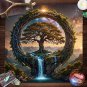 Mystical Sun & Moon Phoenix Tarot Tablecloth &acirc;�� Ice and Fire Phoenix Altar Cloth