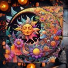 Mystical Sun & Moon Phoenix Tarot Tablecloth – Ice and Fire Phoenix Altar Cloth