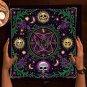Purple Skull Array Tarot Tablecloth – Gothic Witchcraft Divination Altar Cloth