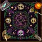 Purple Skull Array Tarot Tablecloth – Gothic Witchcraft Divination Altar Cloth
