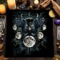 Crow & Moon Phase Tarot Tablecloth â Star Divination Altar Cloth for Runes