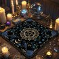 Crow & Moon Phase Tarot Tablecloth â Star Divination Altar Cloth for Runes