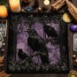 Crow & Moon Phase Tarot Tablecloth â Star Divination Altar Cloth for Runes