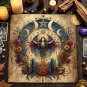 Crow & Moon Phase Tarot Tablecloth â Star Divination Altar Cloth for Runes
