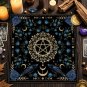Crow & Moon Phase Tarot Tablecloth â Star Divination Altar Cloth for Runes